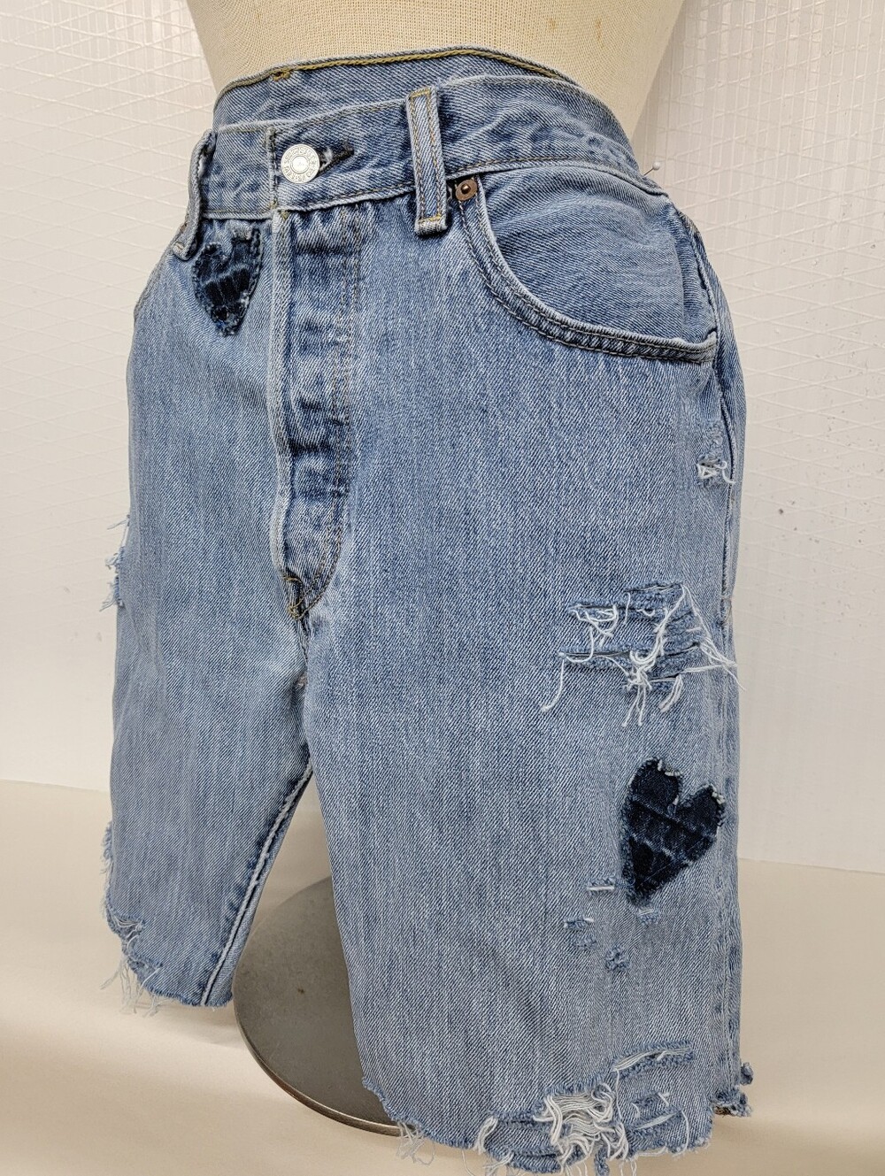 Levi's 501 Buttonfly Jean Shorts Upcycled Bohemian Hippie